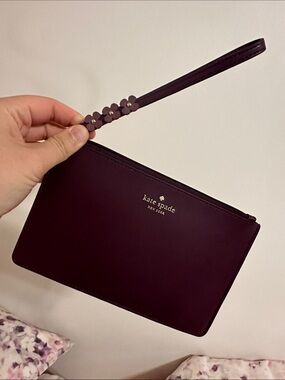 kate spade Plum Floral-Accent Wristlet Clutch